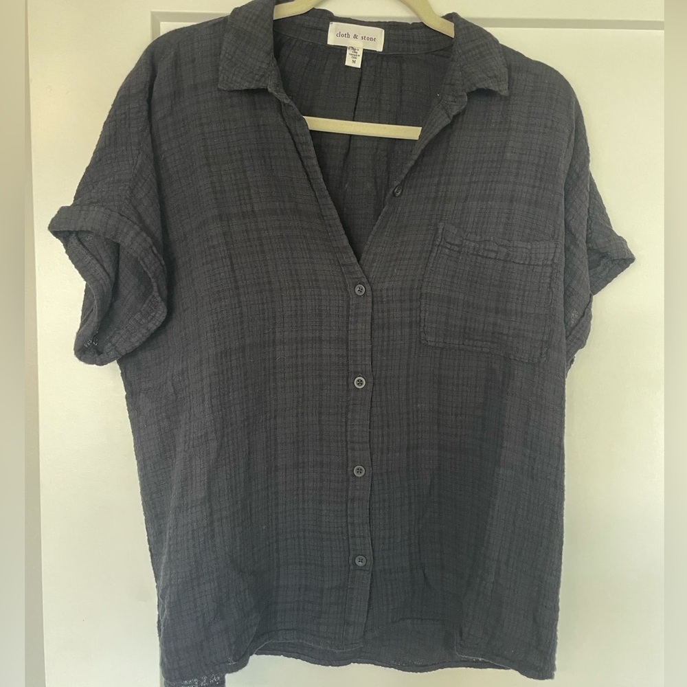 Cloth & Stone Black Textured Shirt